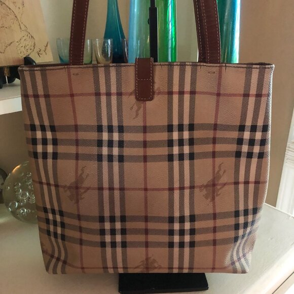Authentic BURBERRY Vintage Haymarket Check Tote - Picture 5 of 12